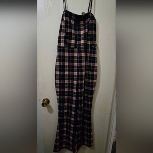 Almost Famous Black and Orange Plaid Dress
